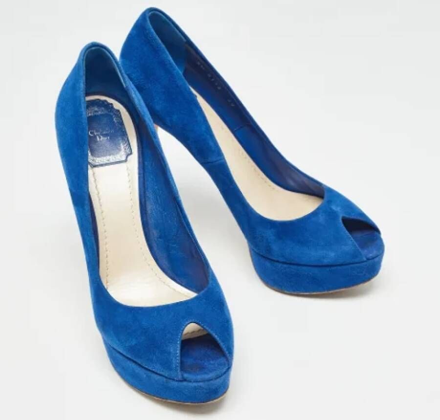 Dior Vintage Pre-owned Suede heels Blue Dames