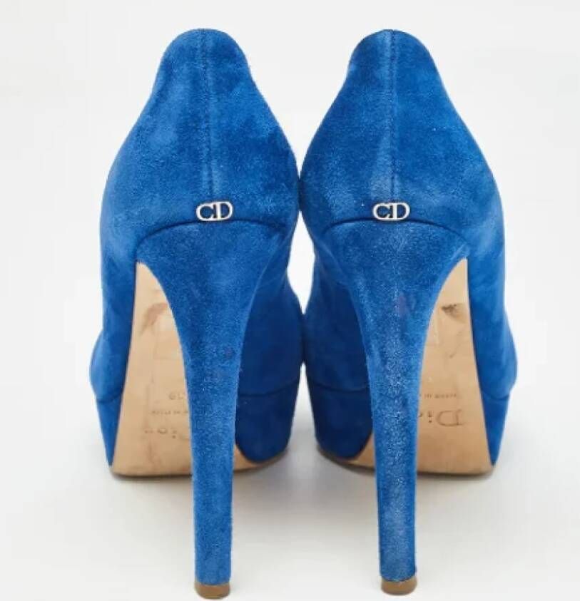 Dior Vintage Pre-owned Suede heels Blue Dames