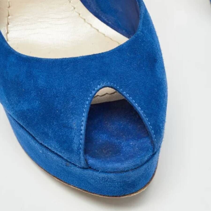 Dior Vintage Pre-owned Suede heels Blue Dames