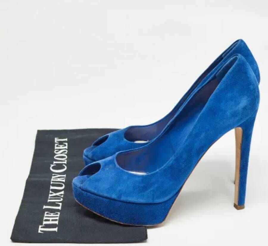 Dior Vintage Pre-owned Suede heels Blue Dames