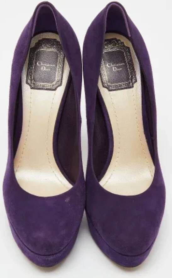 Dior Vintage Pre-owned Suede heels Purple Dames