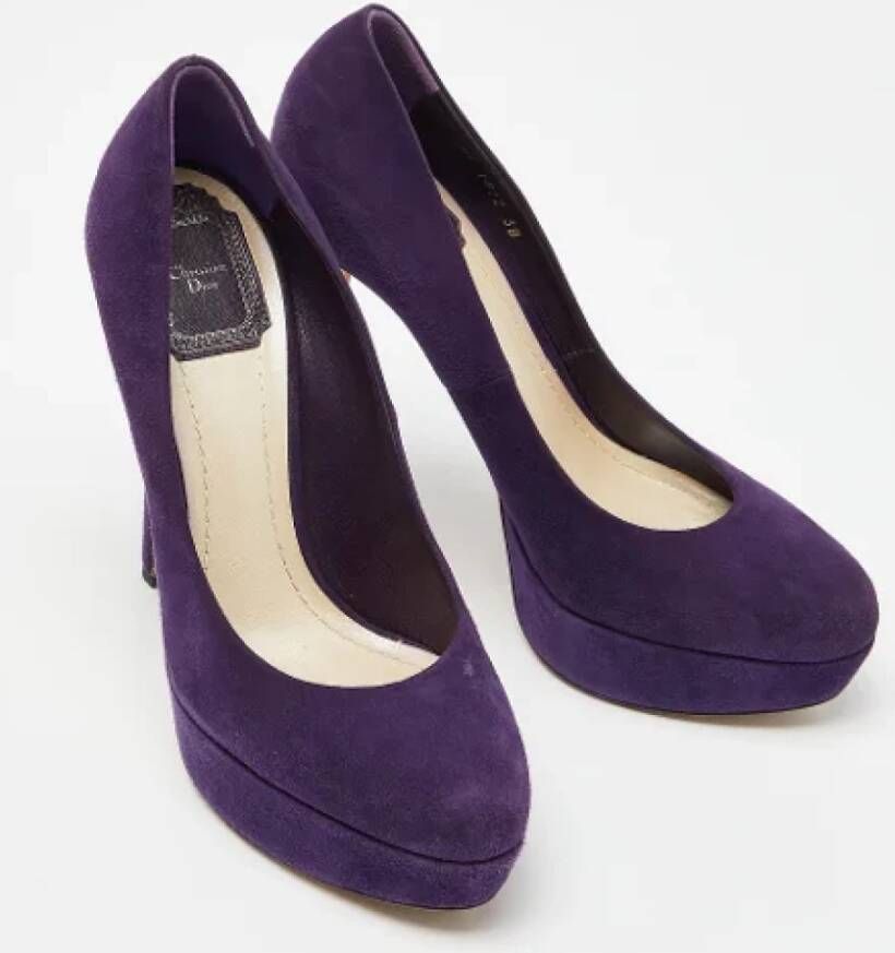 Dior Vintage Pre-owned Suede heels Purple Dames