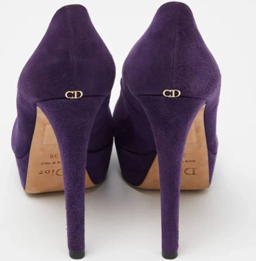 Dior Vintage Pre-owned Suede heels Purple Dames