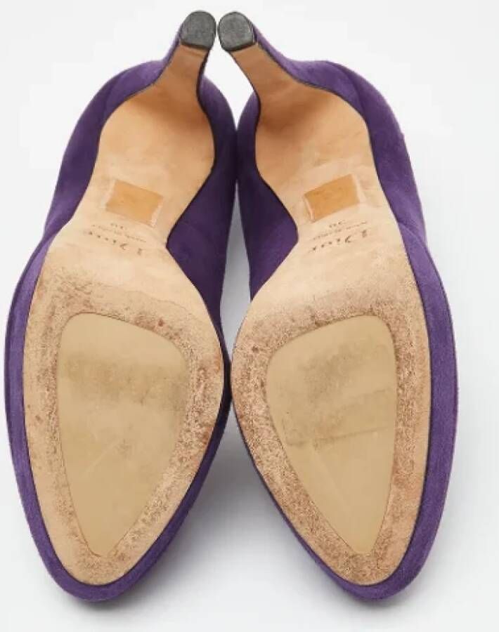 Dior Vintage Pre-owned Suede heels Purple Dames