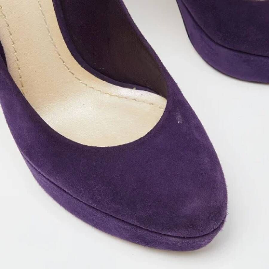 Dior Vintage Pre-owned Suede heels Purple Dames