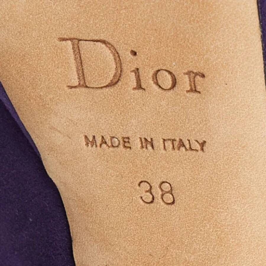 Dior Vintage Pre-owned Suede heels Purple Dames