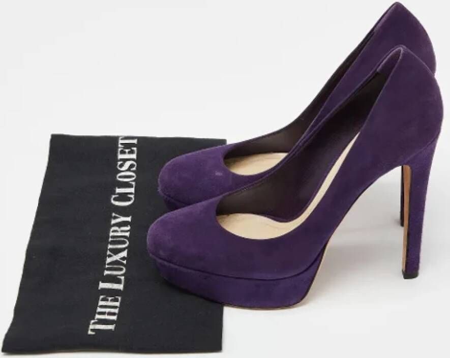 Dior Vintage Pre-owned Suede heels Purple Dames