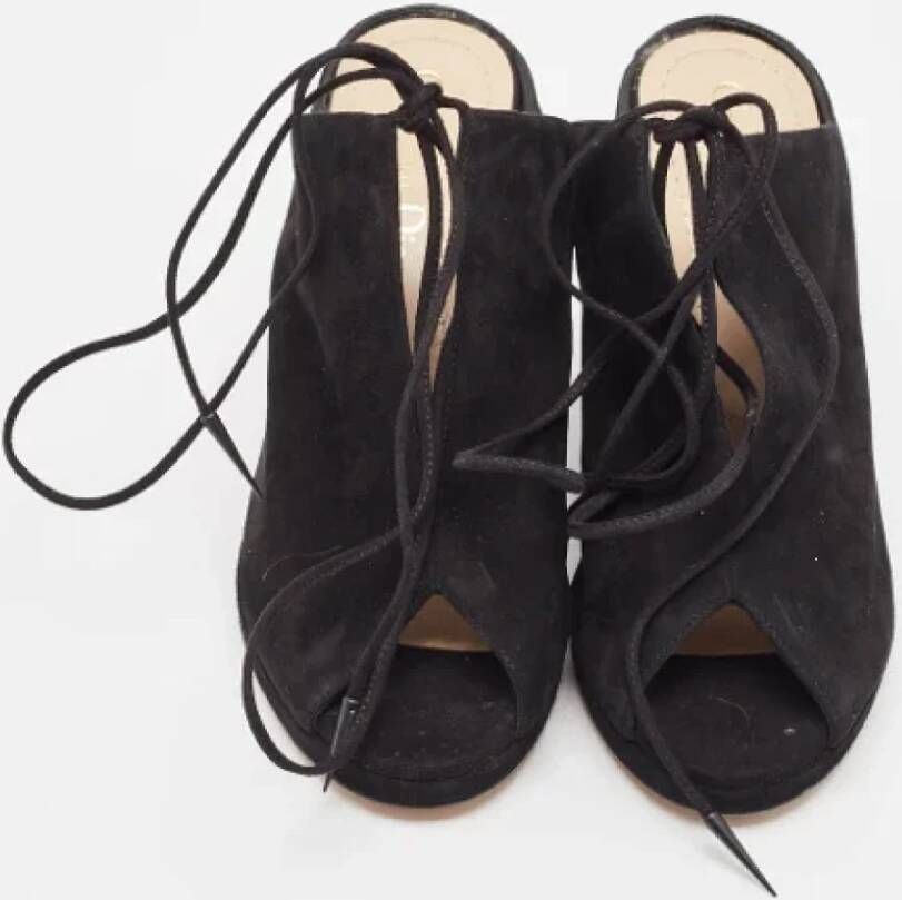 Dior Vintage Pre-owned Suede sandals Black Dames