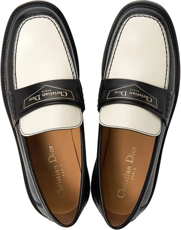 Dior Zwarte Leren Loafer Schoenen Ss22 Black Dames