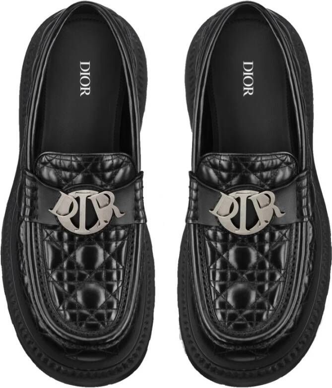 Dior Zwarte Leren Loafer Schoenen Ss22 Black Dames