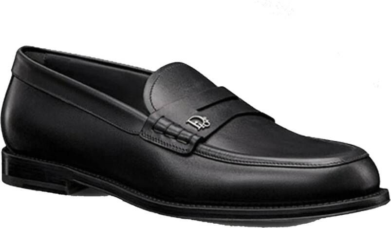 Dior Zwarte Leren Loafers Stijlvolle Herenschoenen Black Heren