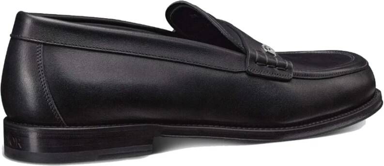 Dior Zwarte Leren Loafers Stijlvolle Herenschoenen Black Heren