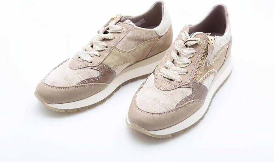 DL Sport Beige Suède Sneakers met Ritssluiting Beige Dames