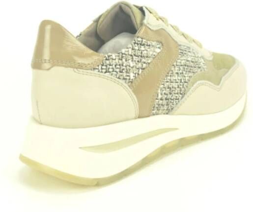 DL Sport Beige Tweed Runner Stijlvol Modern Tapijt Beige Dames