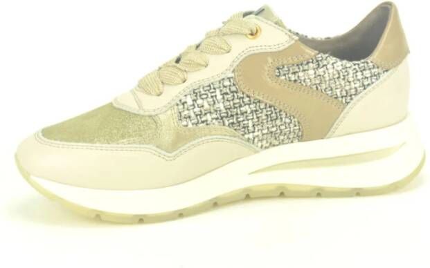 DL Sport Beige Tweed Runner Stijlvol Modern Tapijt Beige Dames