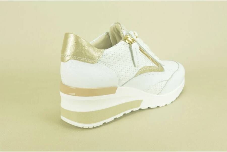 DL Sport Gouden en witte Runner met spikes White Dames