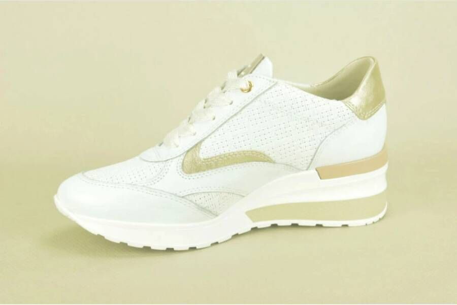 DL Sport Gouden en witte Runner met spikes White Dames