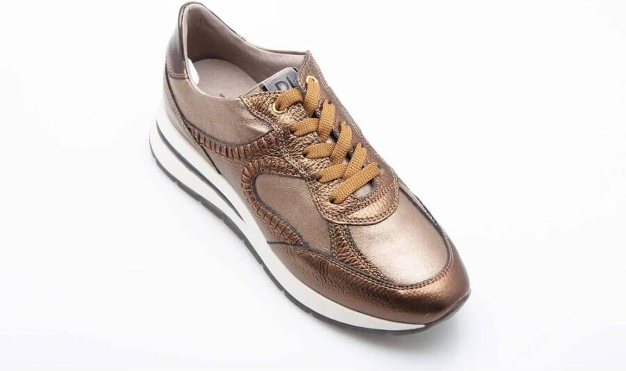 DL Sport Gouden Sneakers 6333 Roest Brown Dames