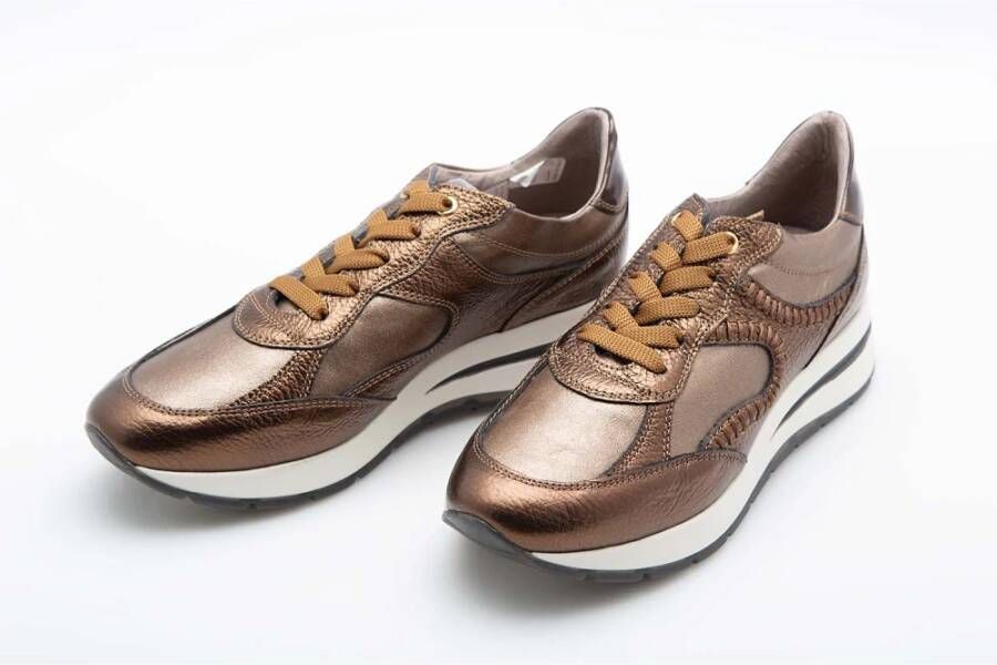 DL Sport Gouden Sneakers 6333 Roest Brown Dames