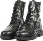 DL Sport Veterboots Dames Laarzen Damesschoenen Leer Crocoprint 5924 Groen - Thumbnail 2