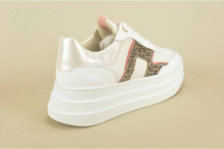 DL Sport Luipaardprint Sneaker White Dames