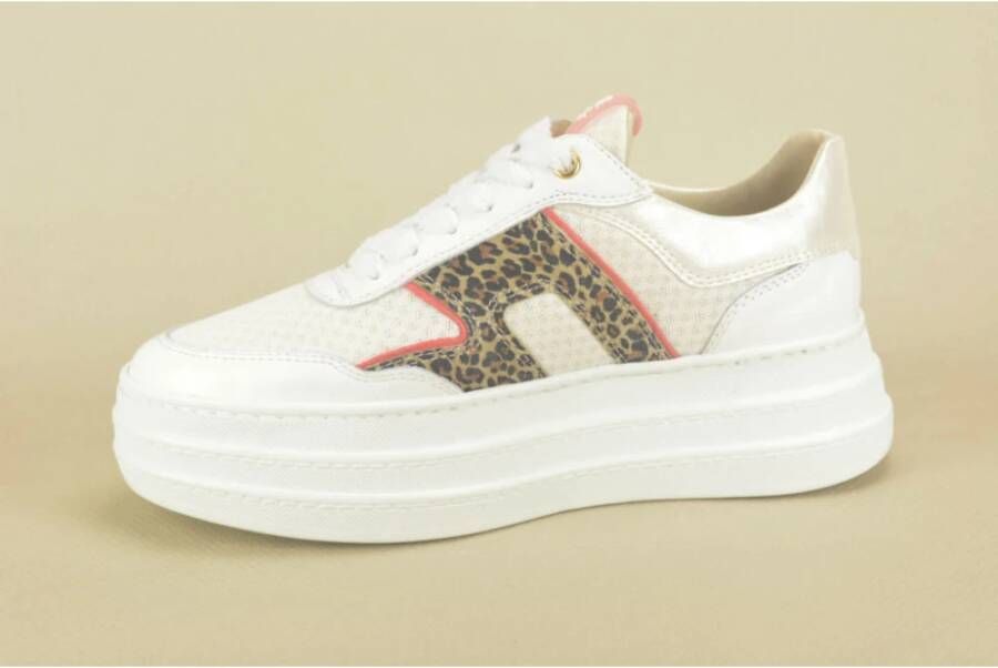 DL Sport Luipaardprint Sneaker White Dames