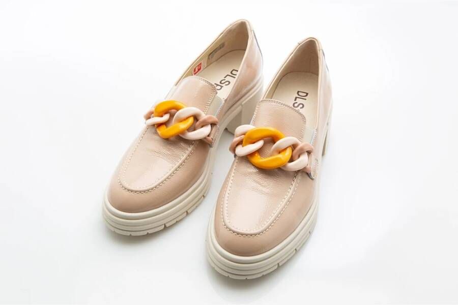 DL Sport Luxe Mocassin met 5cm Hak Beige Dames