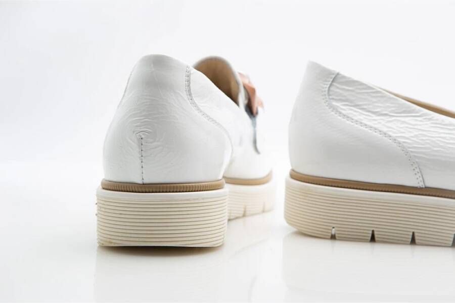 DL Sport Witte Luxe Mocassin Beige Lak White Dames