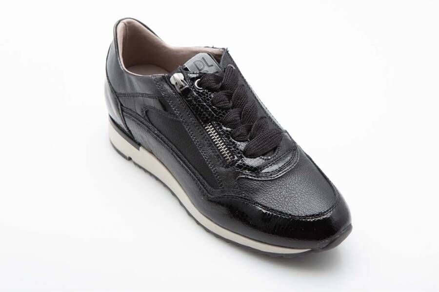 DL Sport Zwarte Leren Sneakers Klassiek en Sportief Black Dames