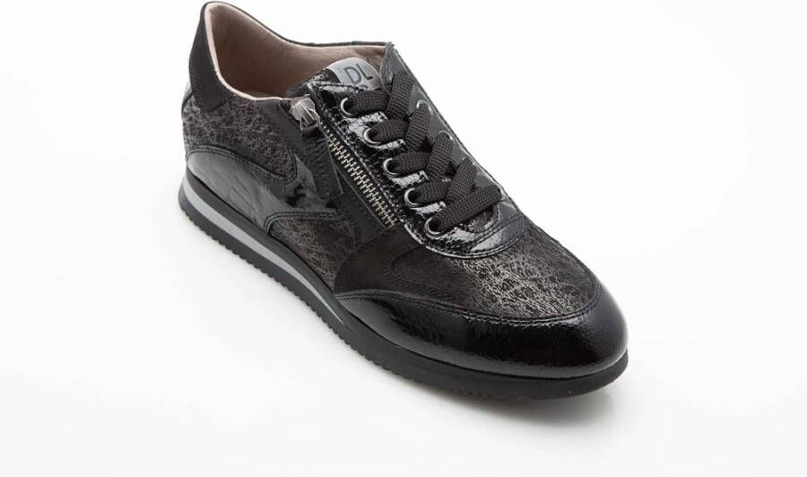 DL Sport Zwarte Sneakers met Leren Accenten Black Dames