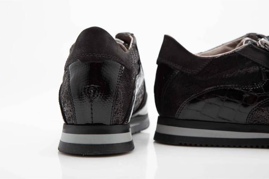 DL Sport Zwarte Sneakers met Leren Accenten Black Dames