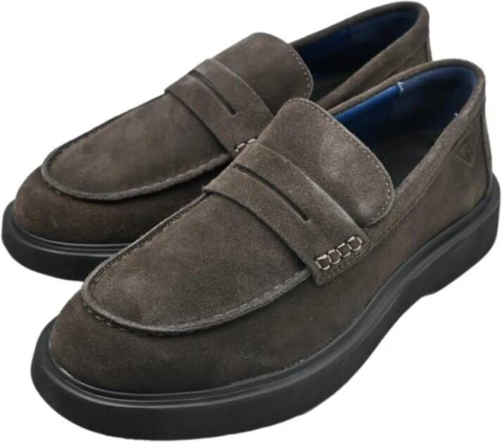 Docksteps Heren Suède Mocassins in Donkerbruin Gray Heren