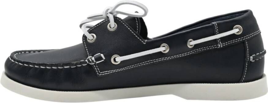 Docksteps Lage Leren Marineblauwe Pro Zeilschoenen Black Heren