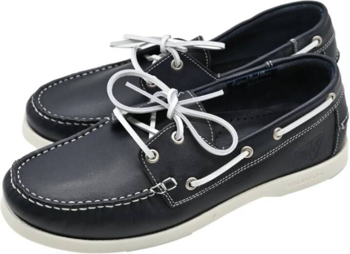 Docksteps Lage Leren Marineblauwe Pro Zeilschoenen Black Heren