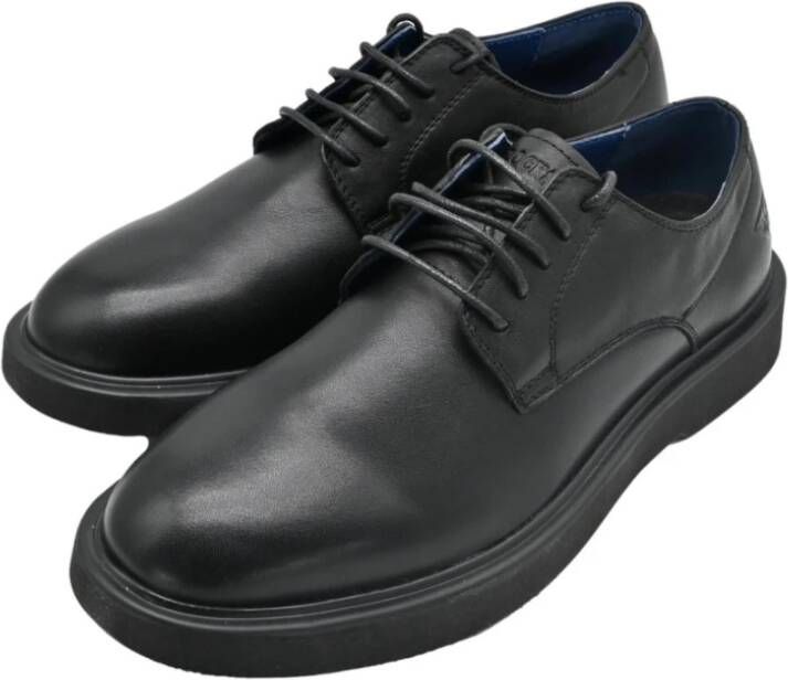 Docksteps Lage Man Geborsteld Leer Zwart Schoenen Black Heren