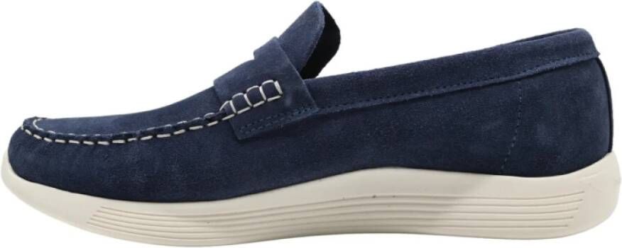 Docksteps Suede Low Moccasins Avion Style Blue Heren