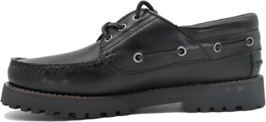 Docksteps Zeilen Man Lage Geolied Leren Schoenen Black Heren