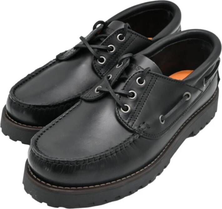 Docksteps Zeilen Man Lage Geolied Leren Schoenen Black Heren