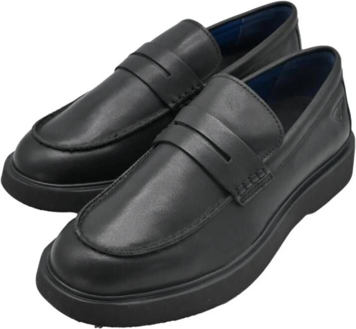 Docksteps Zwarte leren Houston Low Man Mocassins Black Heren