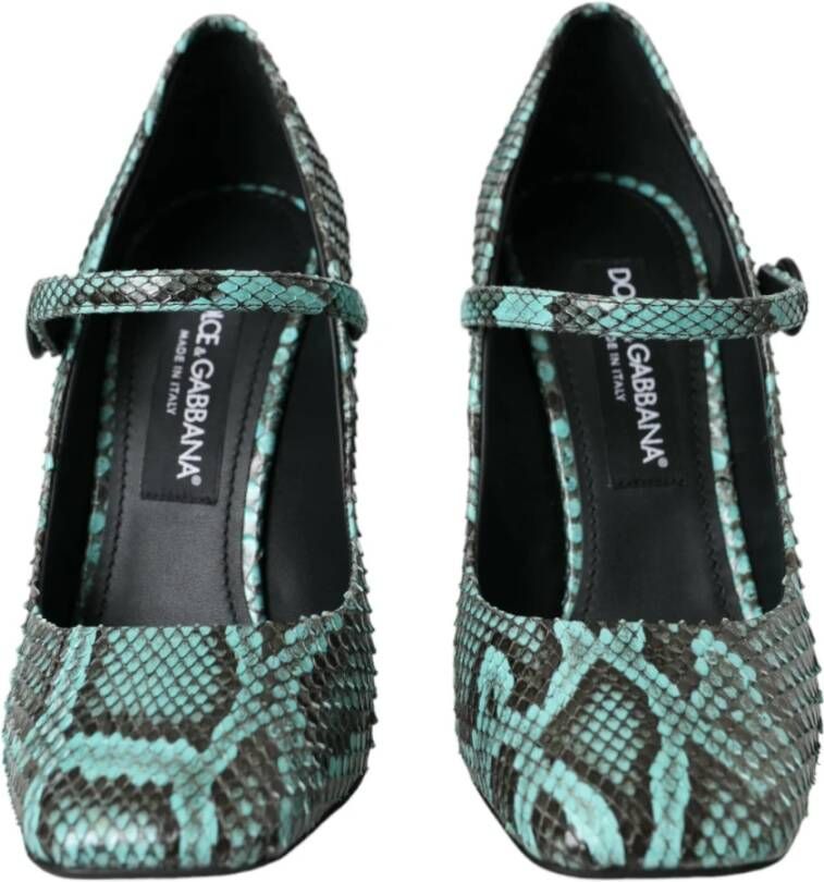 Dolce & Gabbana Aqua Python Lederen Mary Jane Pumps Green Dames