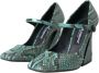 Dolce & Gabbana Aqua Python Lederen Mary Jane Pumps Green Dames - Thumbnail 3