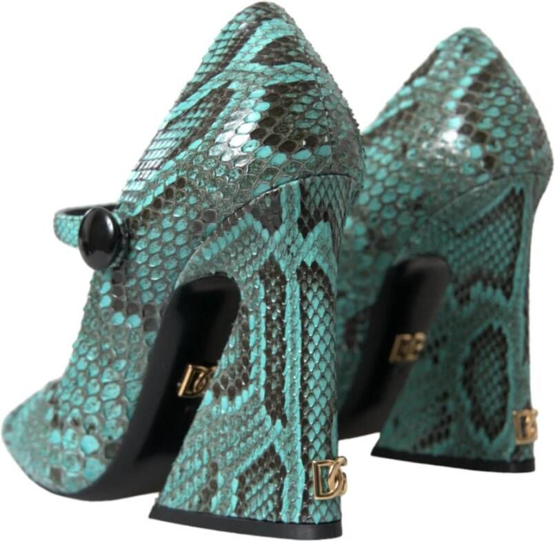 Dolce & Gabbana Aqua Python Lederen Mary Jane Pumps Green Dames