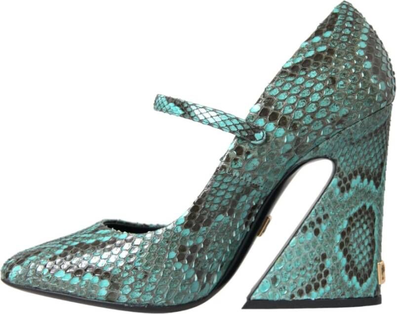 Dolce & Gabbana Aqua Python Lederen Mary Jane Pumps Green Dames