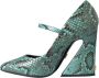 Dolce & Gabbana Aqua Python Lederen Mary Jane Pumps Green Dames - Thumbnail 5