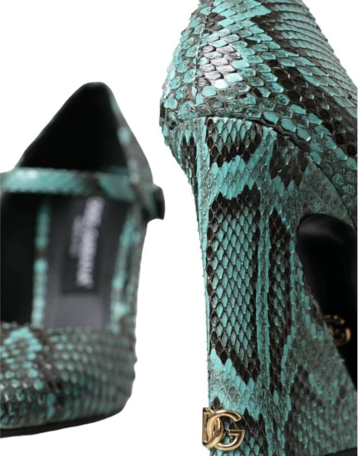 Dolce & Gabbana Aqua Python Lederen Mary Jane Pumps Green Dames