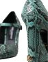 Dolce & Gabbana Aqua Python Lederen Mary Jane Pumps Green Dames - Thumbnail 6