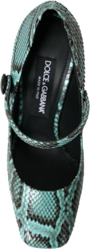 Dolce & Gabbana Aqua Python Lederen Mary Jane Pumps Green Dames