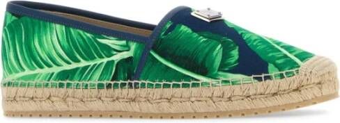 Dolce & Gabbana Bedrukte canvas espadrilles Green Heren