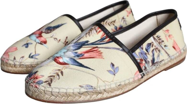 Dolce & Gabbana Beige Canvas Instap Espadrilles Schoenen Multicolor Heren