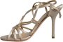 Dolce & Gabbana Beige Enkelband Stiletto Hakken Sandalen Beige Dames - Thumbnail 4